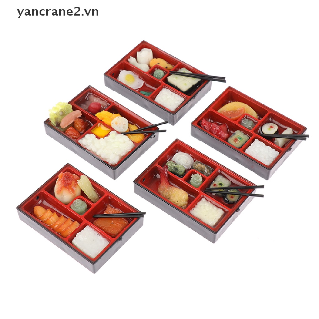 Set Hộp Cơm + Muỗng Nĩa Nhật Bản 1: 12 Cho Nhà Búp Bê Tỉ Lệ 1: 12