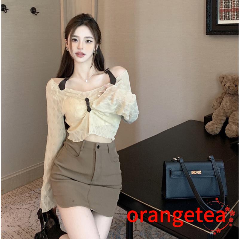 Áo Thun Lửng Tay Dài Thời Trang Quyến Rũ Dành Cho Nữ