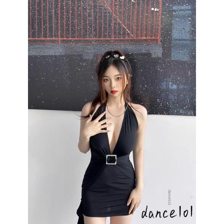 Đầm Ngắn Không Tay Quấn Cổ Khiêu Vũ 1O1 Dành Cho Nữ