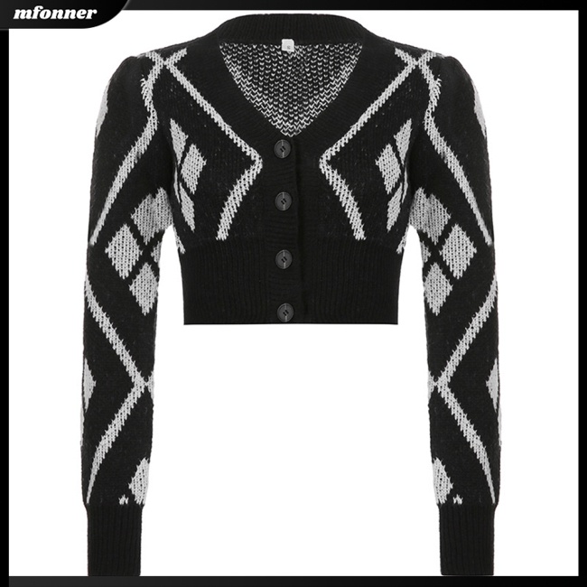 Áo Khoác Cardigan Dệt Kim Tay Dài Cổ Chữ V Dáng Ôm Thời Trang Cho Nữ