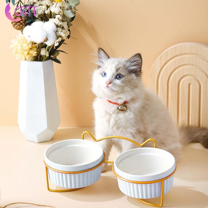 [Dadada1] Bát Nhỏ Đựng Thức Ăn Nước Uống Và Nước Uống Có Giá Đỡ Kim Loại Cho Thú Cưng Trong Nhà