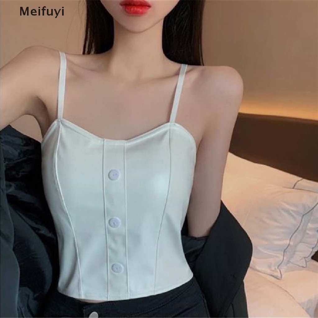 Áo Dây Bằng Da PU Màu Trơn Thời Trang Mùa Hè Dành Cho Nữ