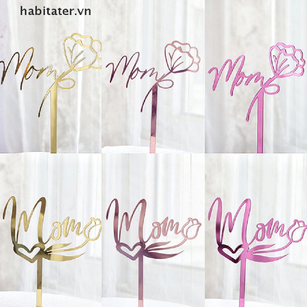 Topper Trang Trí Bánh Kem Bằng Acrylic Hình Chữ Mom / Mom#Phụ Kiện Trang Trí Món Tráng Miệng 39; s