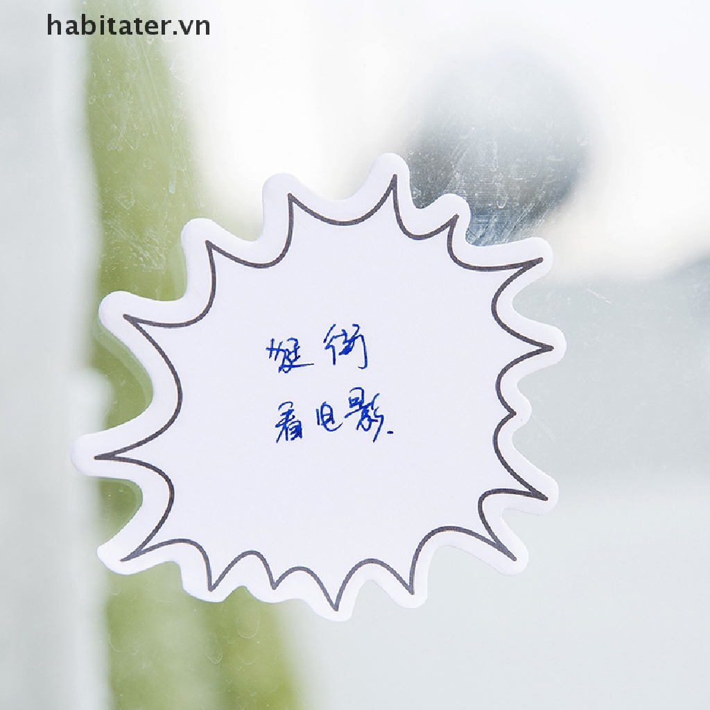 Set 30 Tờ Giấy Ghi Chú Tự Dính Hình Dạng Khác Nhau Màu Trắng Tối Giản Dành Cho Học Sinh / Văn Phòng / Trường Học