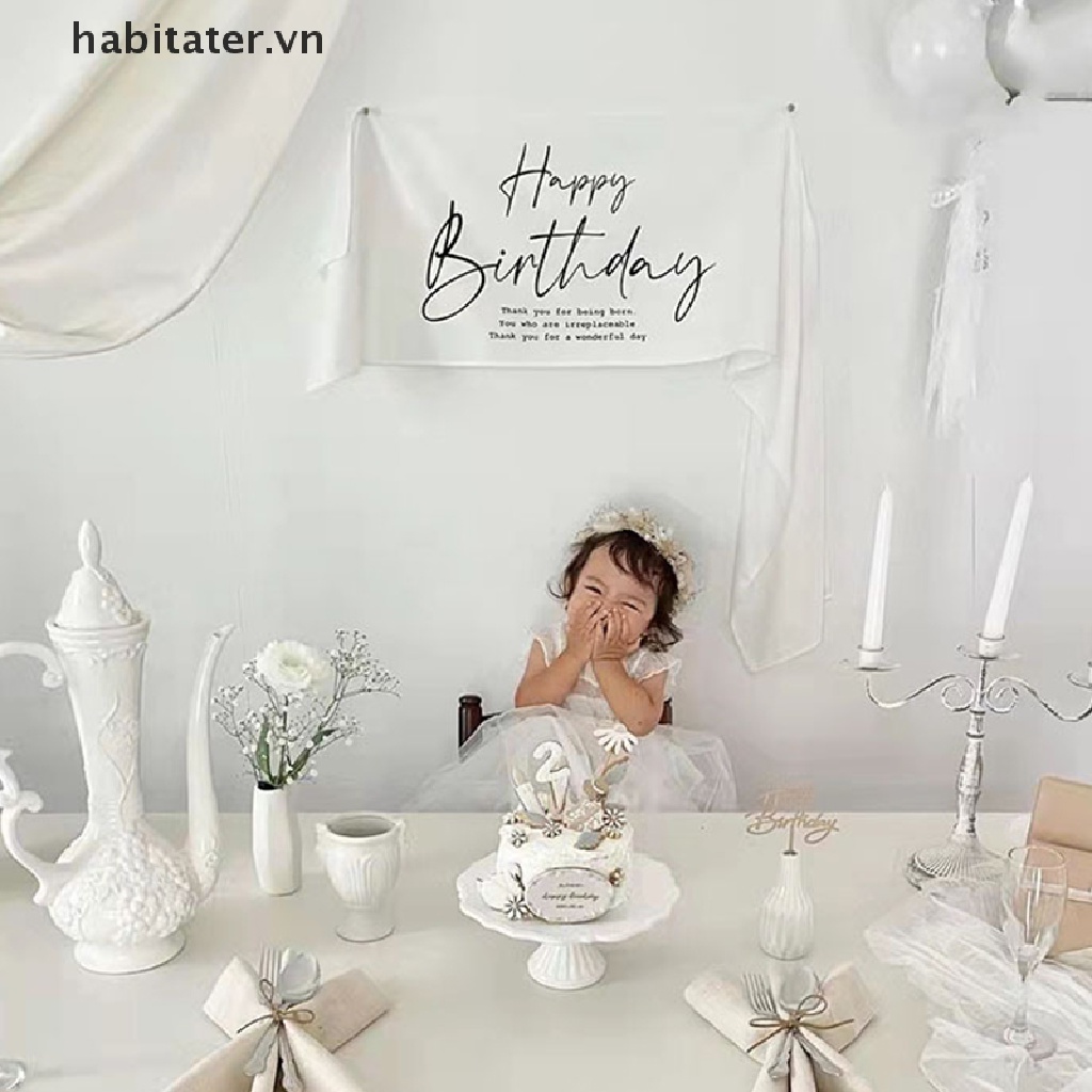 Thảm Treo Tường In Chữ Happy Birthday Trang Trí Phòng Bé