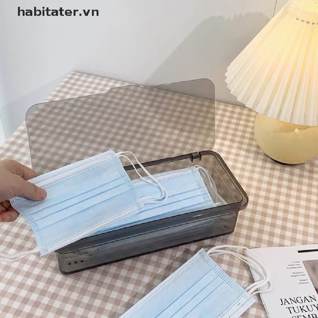 Hộp Đựng Khẩu Trang Trong Suốt Chống Bụi Tiện Dụng