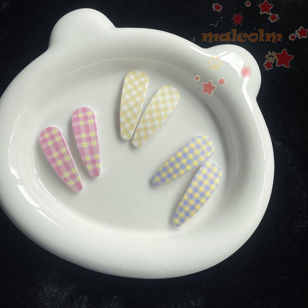 Kẹp Tóc Họa Tiết Kẻ Sọc / Hình Giọt Nước Nhiều Màu Sắc Bằng Acrylic Dễ Thương Xinh Xắn
