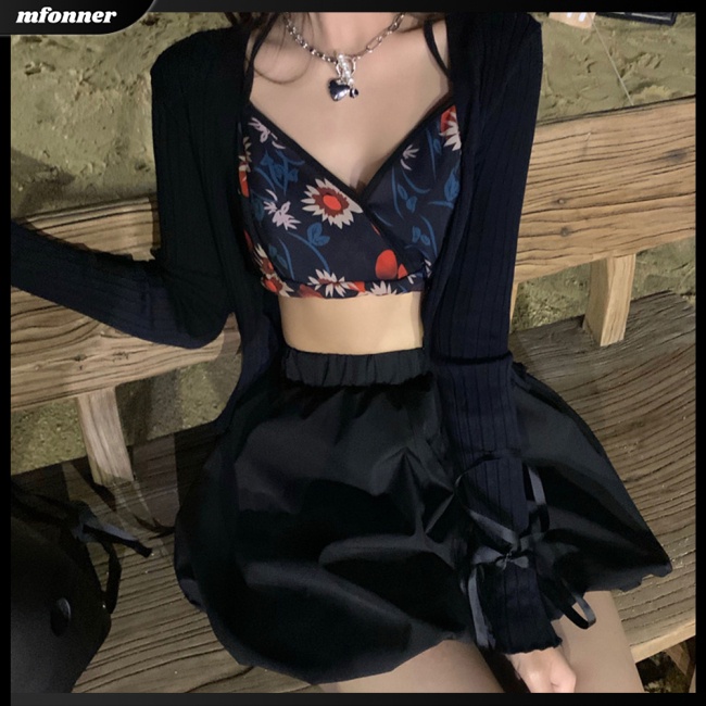 Áo Hai Dây Cổ Chữ V Họa Tiết Hoa Thời Trang Gợi Cảm Cho Nữ