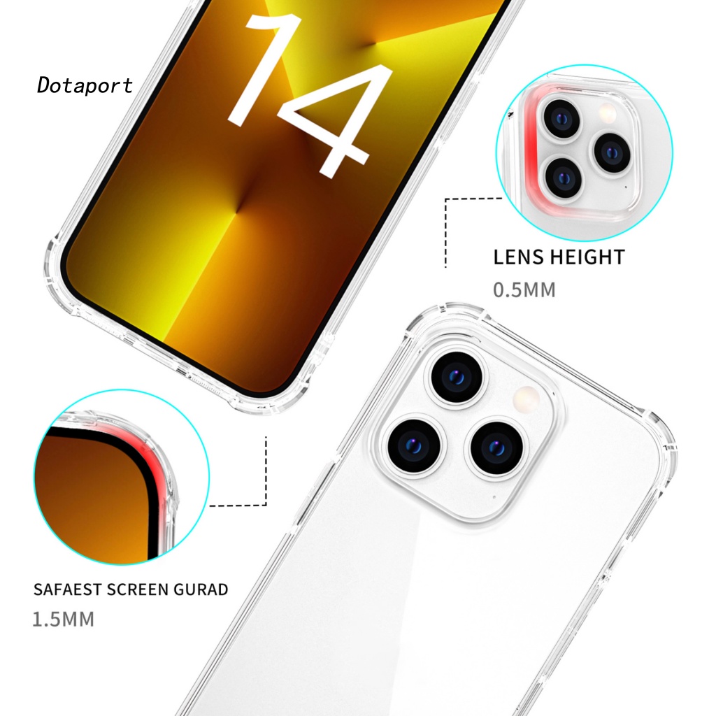 Ốp Điện Thoại Trong Suốt Chống Rơi Chống Dấu Vân Tay Cho iPhone 14 / 14 Max / 14 Pro / 14 Pro Max