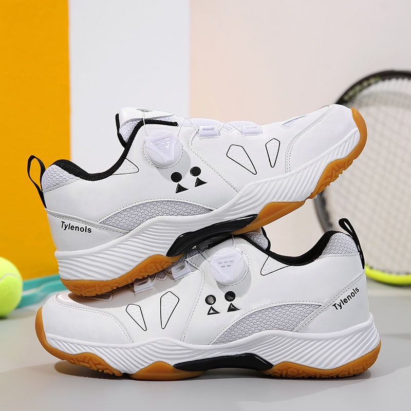 Hàng Có Sẵn Giày Thể Thao Chơi Cầu Lông / Tennis / Tennis Chuyên Nghiệp Có Khóa Xoay Được Size Lớn Chống Trượt Cho Nam Và Nữ Brea