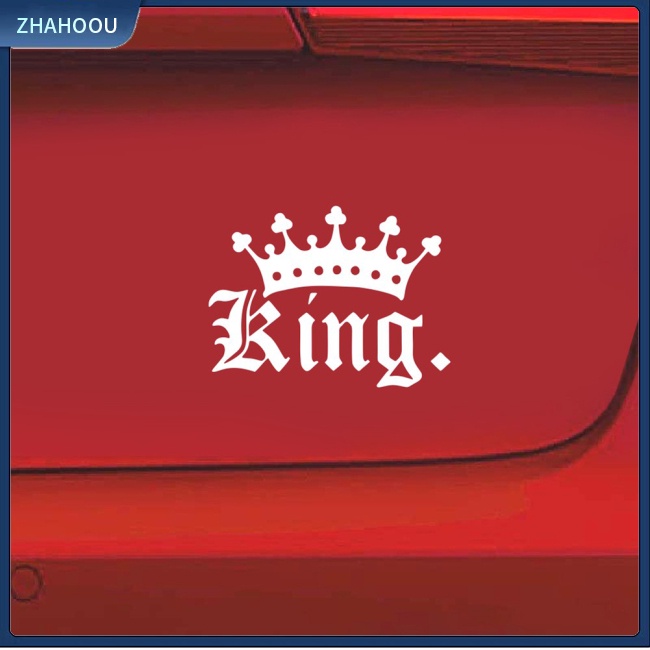 ☃Nhà Cửa☃ Miếng Dán Trang Trí Xe Hơi Chống Trầy Xước Họa Tiết Vương Miện Vui Nhộn