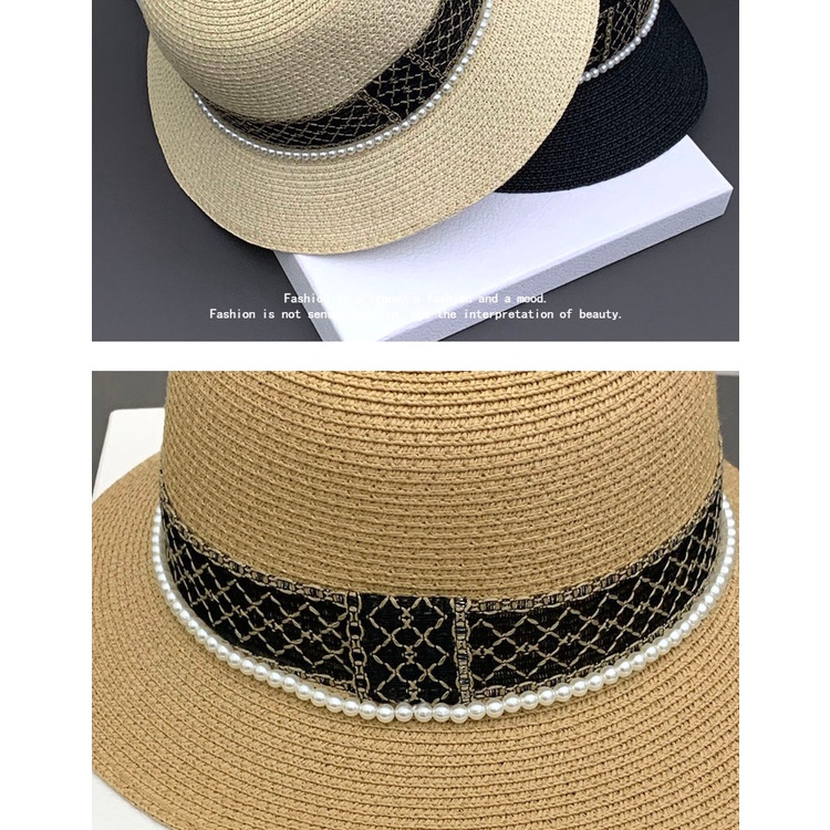 Mũ Cói Rộng Vành Chống Nắng Chống Tia Cực Tím Gấp Gọn Được Thời Trang Mùa Hè Phong Cách Hàn Quốc Cho Nữ