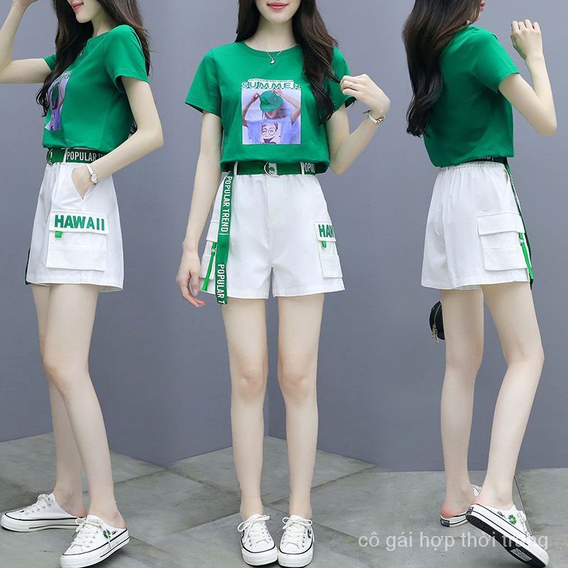 Set Đồ Mùa Hè 2023 Gồm Quần Ngắn Ống Rộng Phong Cách Phương Tây Hợp Thời Trang Cho Nữ