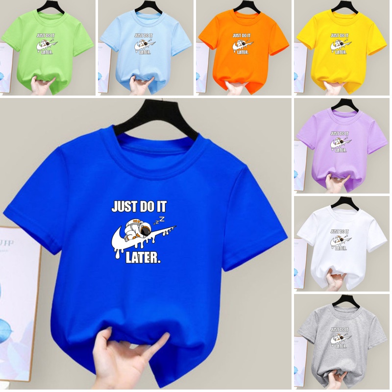 Áo Thun Unisex Cổ Tròn In Họa Tiết Hoạt Hình Cho Bé Trai 1 Tuổi