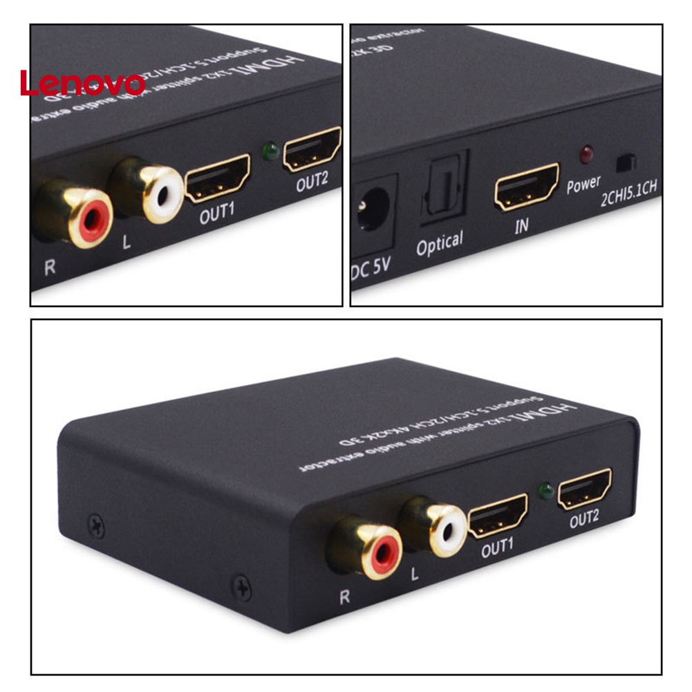Bộ Chuyển Đổi HDMI-compatible 1x2 Với Bộ Chia Âm Thanh Hỗ Trợ 5.1CH / 2CH 4Kx2K