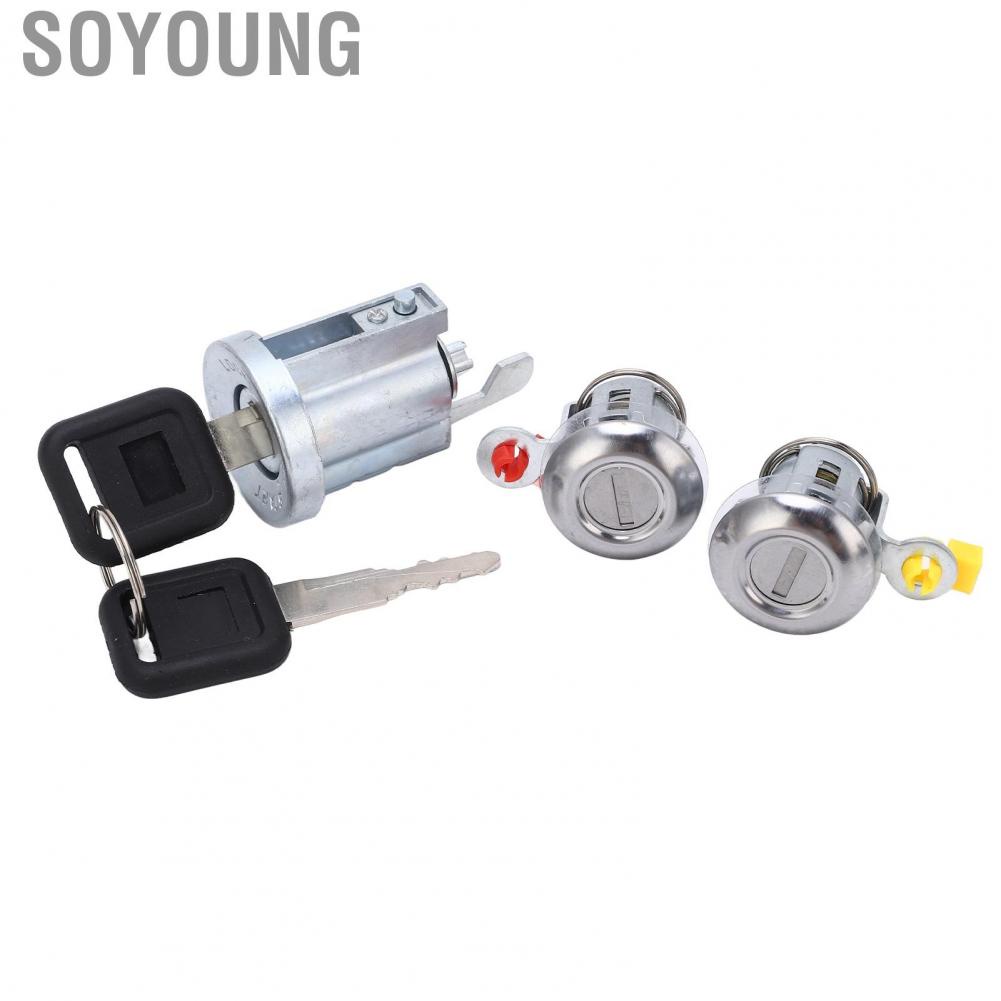 Soyoung Ignition Lock Cylinder Switch with Keys Sturdy Construction for Car