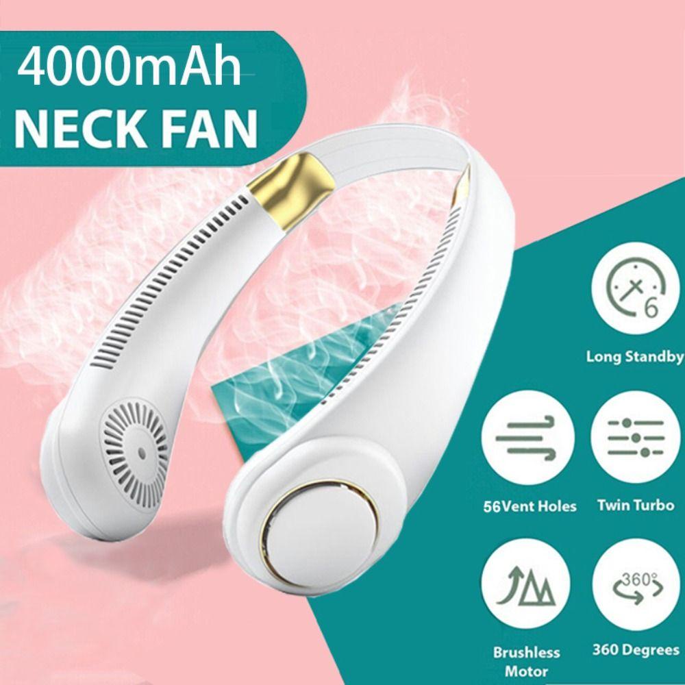 MYRONGVN Quạt Làm Mát Đeo Cổ Có Thể Sạc Lại Tiện Dụng