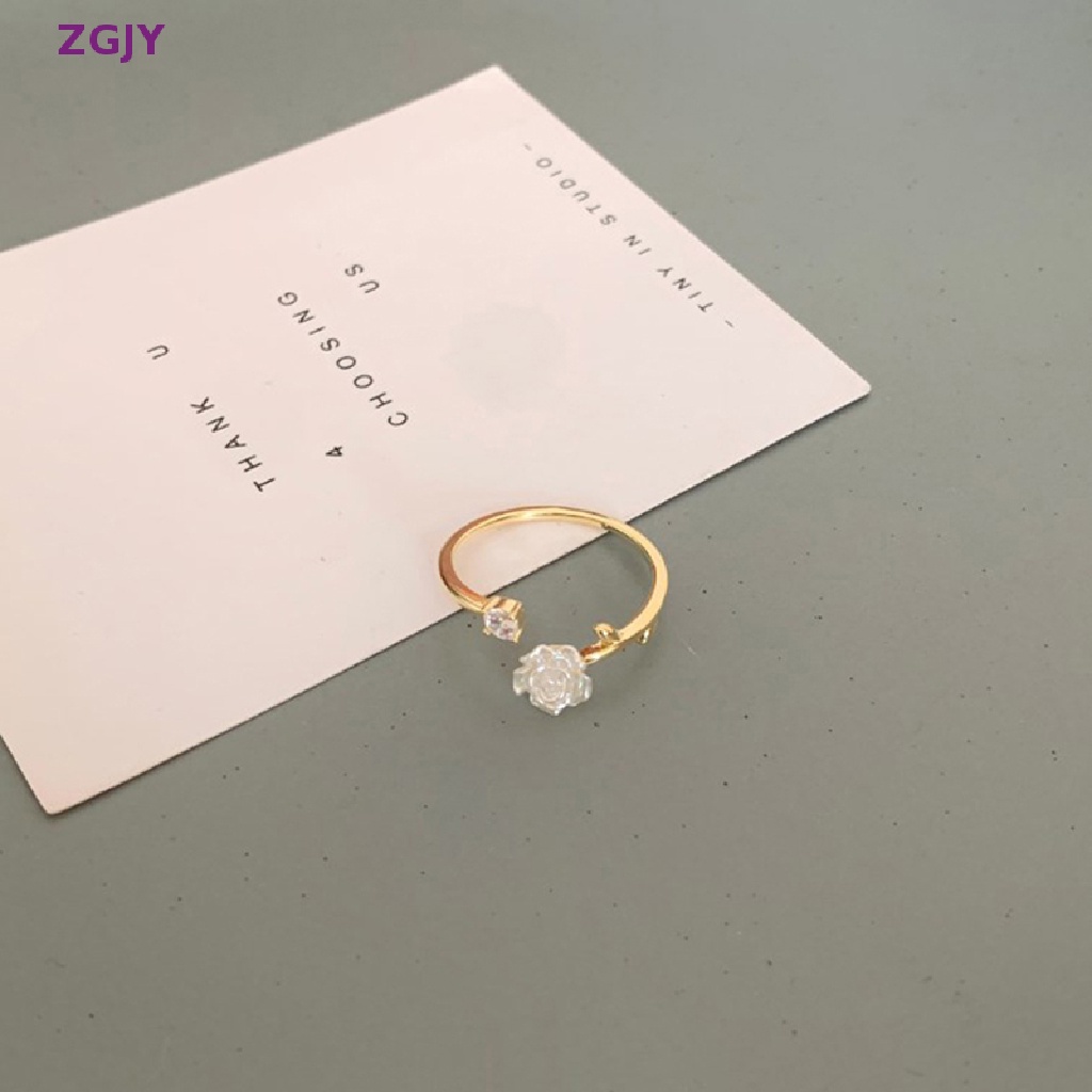 Zgjy Nhẫn Hở Hình Hoa Trà Dễ Thương Nhẹ Nhàng Và Xinh Xắn Có Thể Điều Chỉnh Làm Quà Tặng Thời Trang Cho Bạn Gái