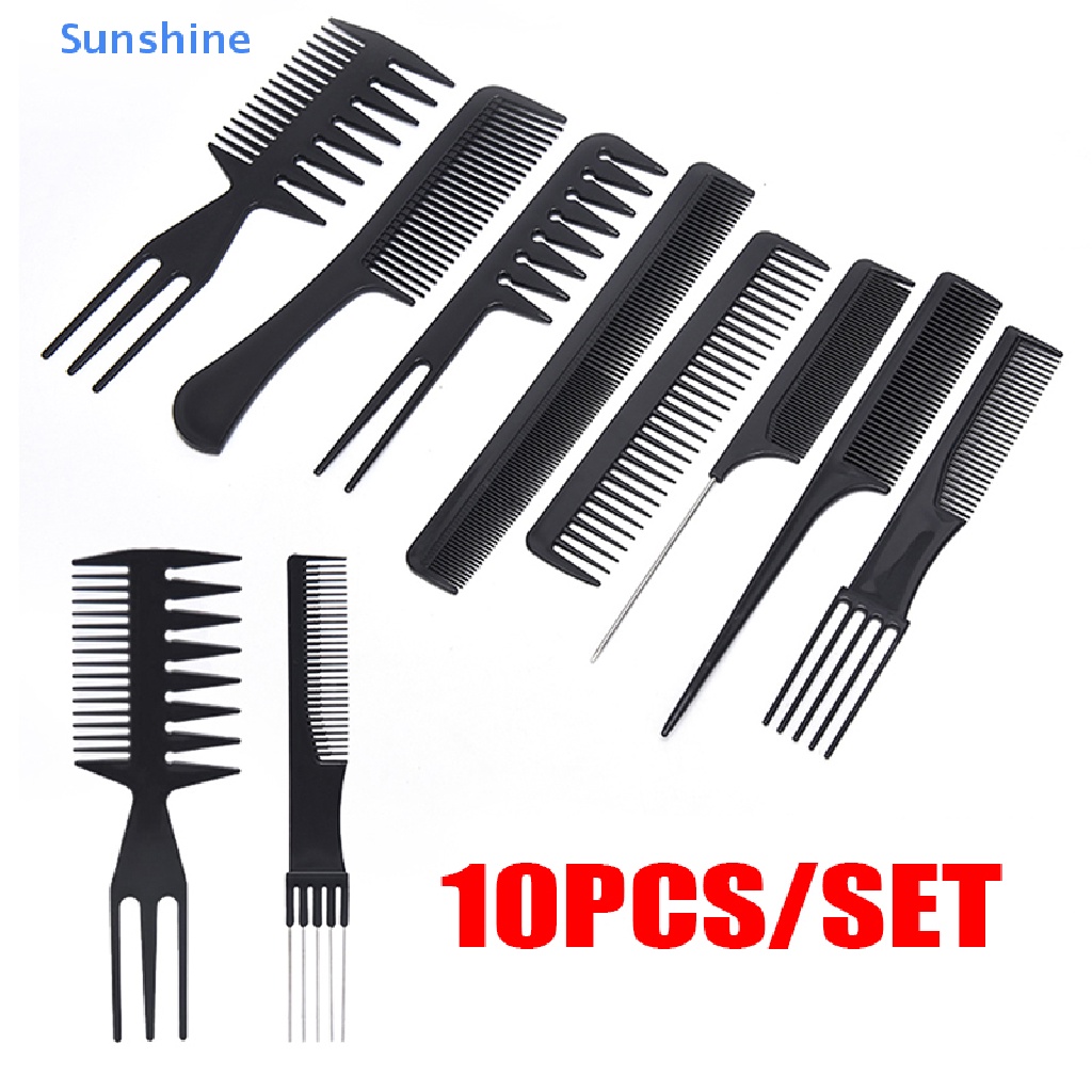 Set 10 Lược Tạo Kiểu Tóc Chống Tĩnh Điện Chuyên Nghiệp Dành Cho Salon
