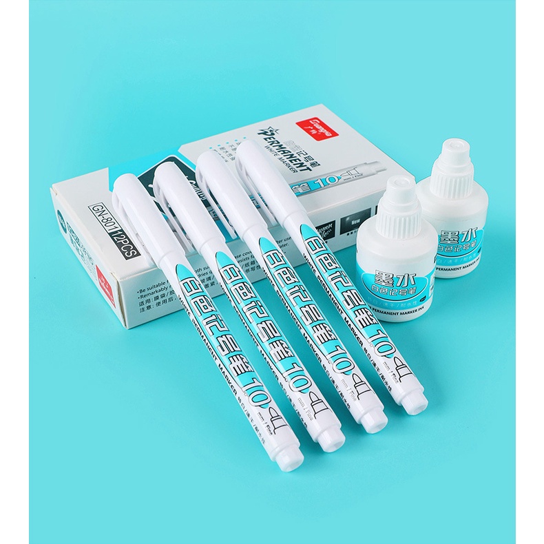 1 Bút Lông Đánh Dấu Màu Trắng Đánh Dấu Bằng Nhựa acrylic / Nhựa / Kim Loại / Đá / Thủy Tinh / Da / Gỗ / Kim Loại / Đánh Dấu