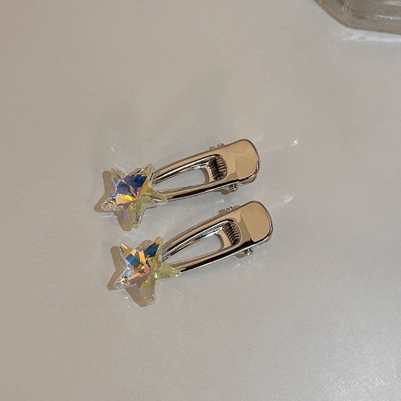 Kẹp Tóc Mỏ Vịt Bằng Kim Loại Đính Pha Lê Cho Nữ