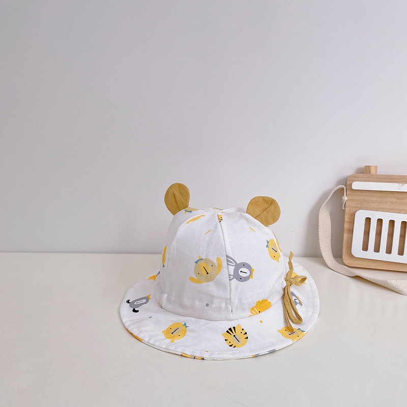 Mũ Tai Bèo Cotton Mềm Mại In Họa Tiết Gấu / Sư Tử Dễ Thương Chống Nắng Mùa Xuân Hè Cho Bé Sơ Sinh