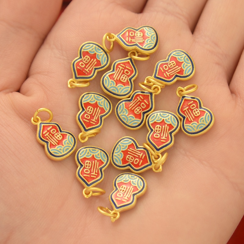 Mặt Dây Chuyền Hình Hồ Lô Màu Sắc Cát Xanh Dương Phong Cách Cổ Điển Dùng Làm Trang Sức diy