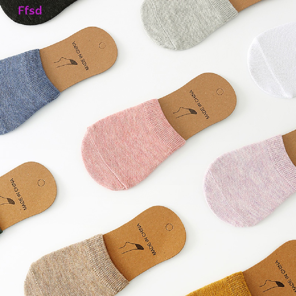 {Ffsd} Vớ Thuyền Cotton Mỏng Màu Trơn Chống Trượt Thoáng Khí Đơn Giản Nửa Bàn Chân Và Lót Giày Cao Gót Bán Chạy Mùa Hè Cho Nữ
