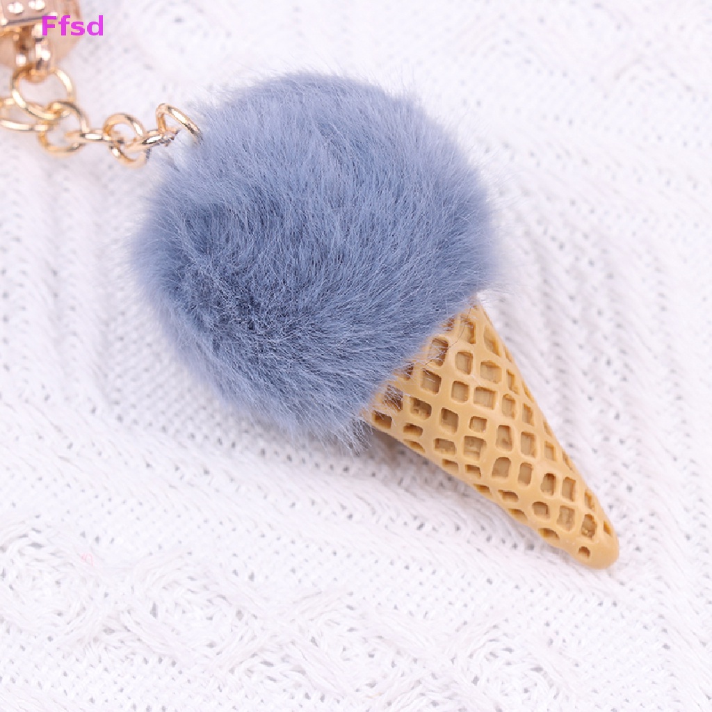 {Ffsd} Bán Chạy 1 Móc Khóa Bông Xù Hình Cây Kem Mềm Mại Cho Nữ