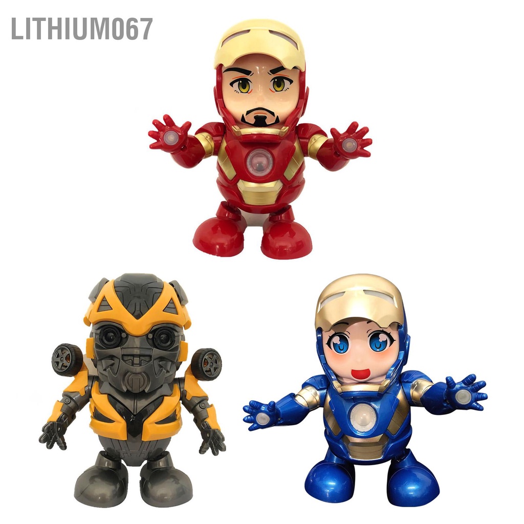 Lithium067 Đồ chơi Robot nhỏ Ánh sáng âm nhạc Nhảy múa Mặt nạ có thể trượt Electric Kids cho trẻ em