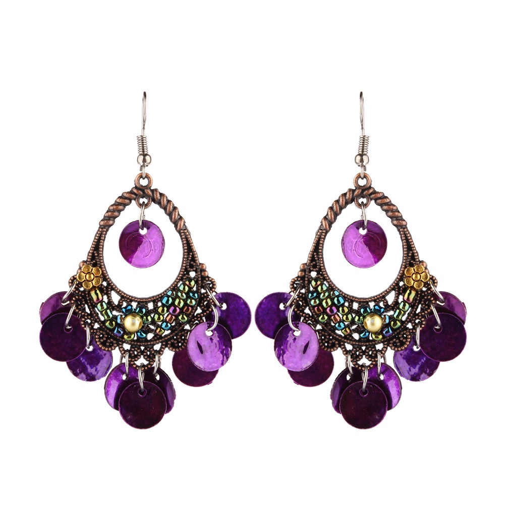 Đôi Khuyên Tai HìNh ĐĩA PhốI HạT ThờI Trang Cho Nữ