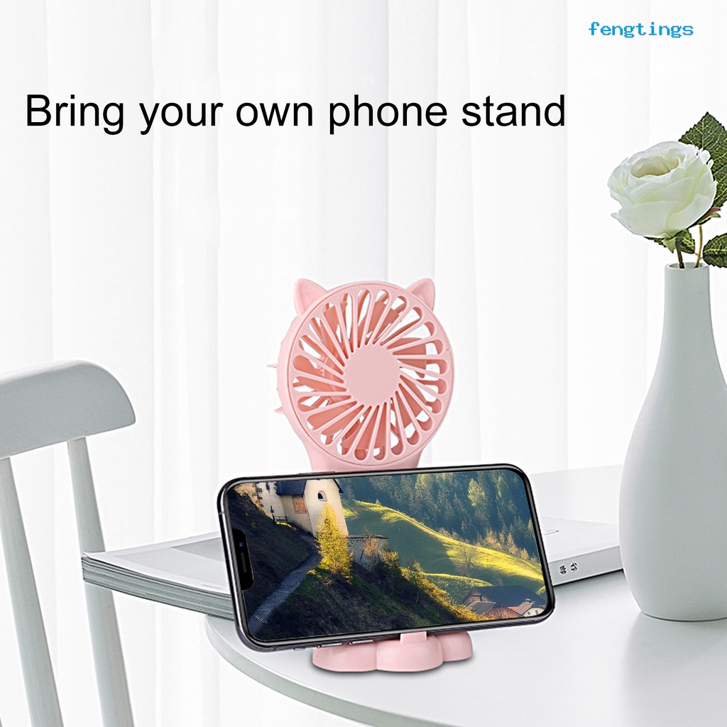 Quạt Điện Mini Làm Mát Để Bàn Siêu Nhẹ Có Giá Đỡ Tiện Dụng Cho Mùa Hè