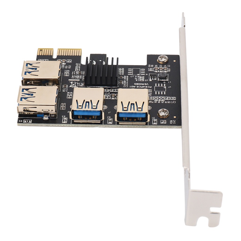 Bảng mạch điều hợp PCIe Riser 4 cổng mới PCI-E 1x đến 4 USB 3.0 PCI-E Rabbet GPU Riser Extender Ethereum ETH ETH-Monero XMR-Zcash ZEC 16X Hệ số thẻ khe cắm bên ngoài để khai thác BTC