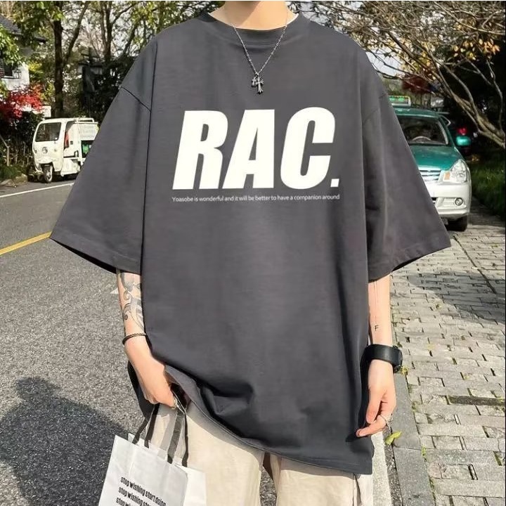 Áo Thun Tay Lỡ Cổ Tròn In Họa Tiết Đơn Giản Thời Trang Xu Hướng Đường Phố Nhật Bản Cho Nam