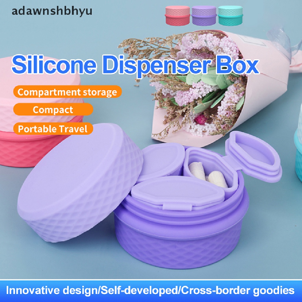 Hộp Đựng Thuốc 3 Trong 1 Bằng Silicon Tiện Dụng Mang Theo Du Lịch