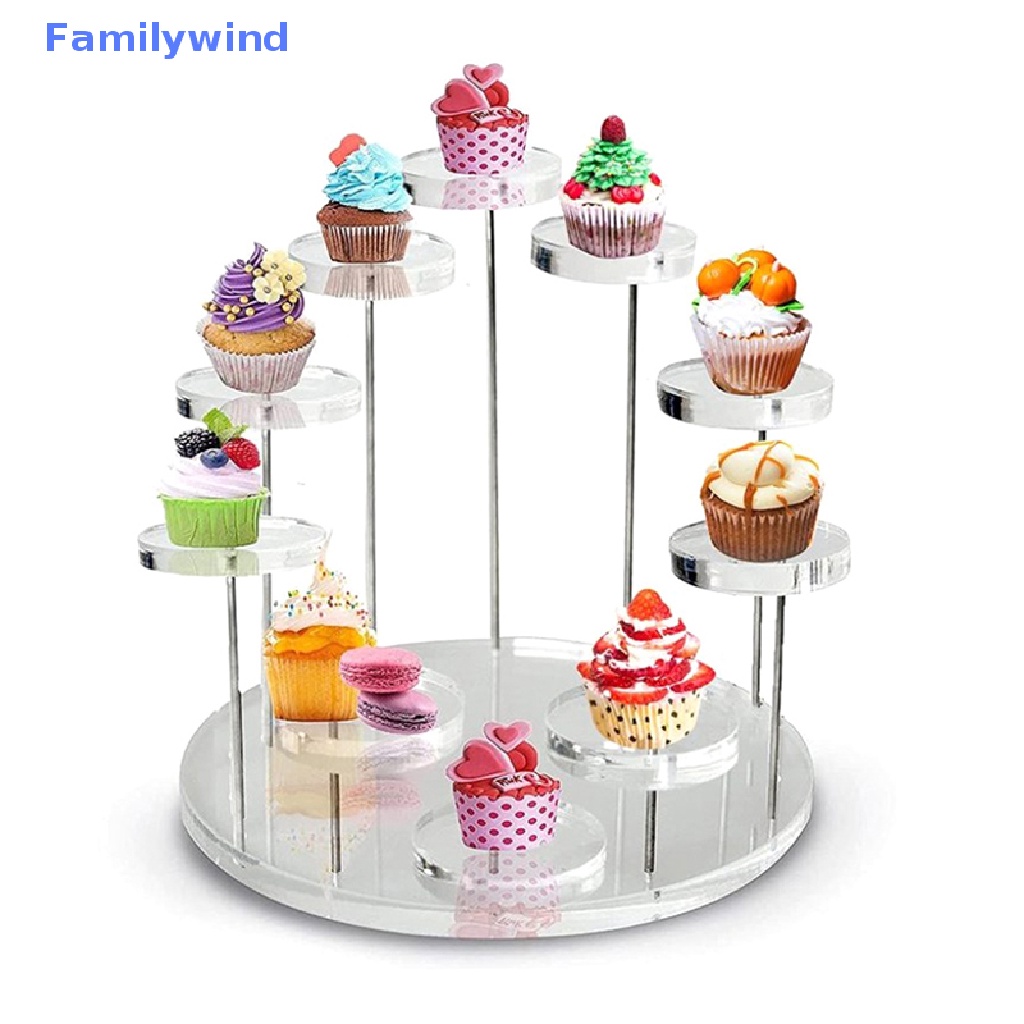 Giá Đỡ Trưng Bày Bánh Cupcake Nhiều Tầng Hình Tròn Bằng Acrylic