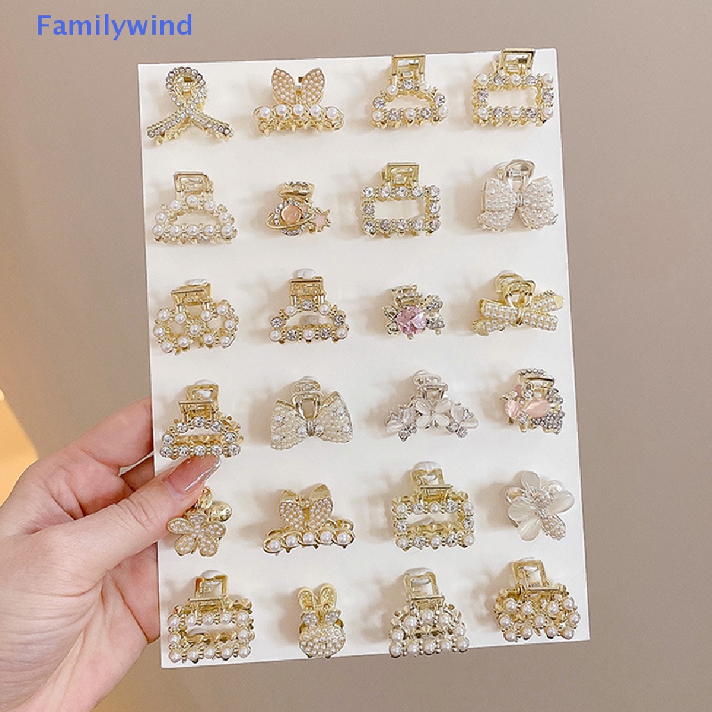 Kẹp Càng Cua Nhỏ Hình Hoa Đính Đá Ngọc Trai Phong Cách Retro Cho Nữ