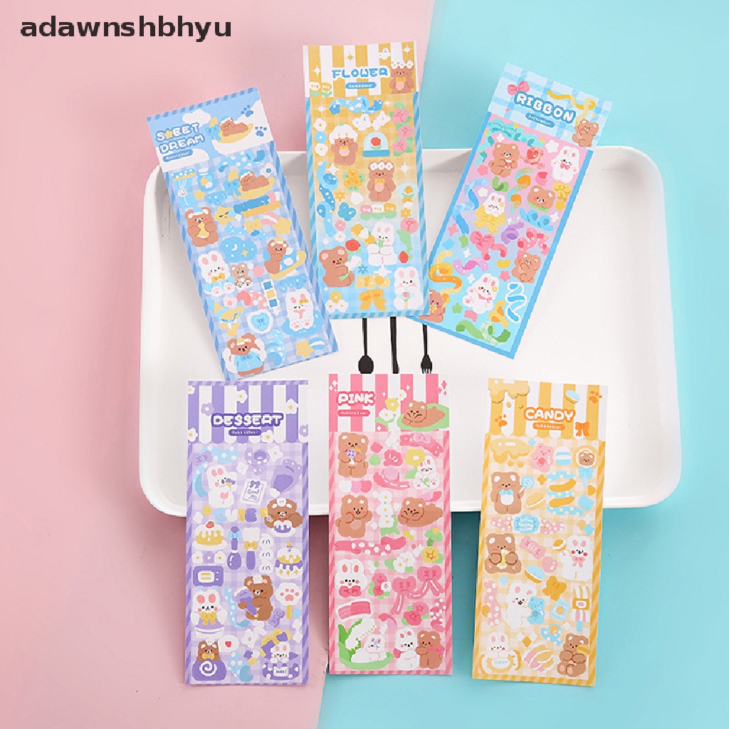 Bộ 6 Tấm Sticker Họa Tiết Hoạt Hình Dễ Thương Bắt Mắt