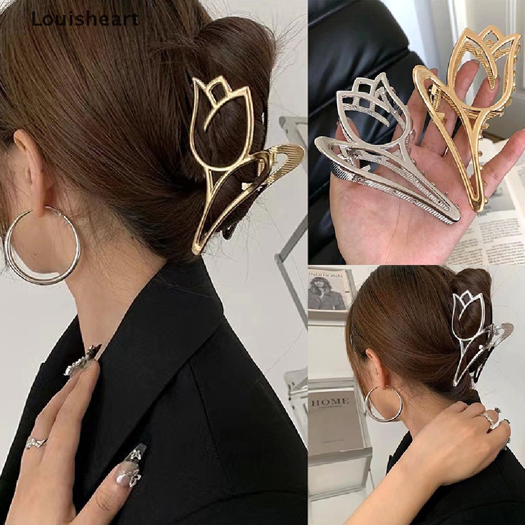 Kẹp Tóc Hình Hoa Tulip Bằng Kim Loại Cho Nữ