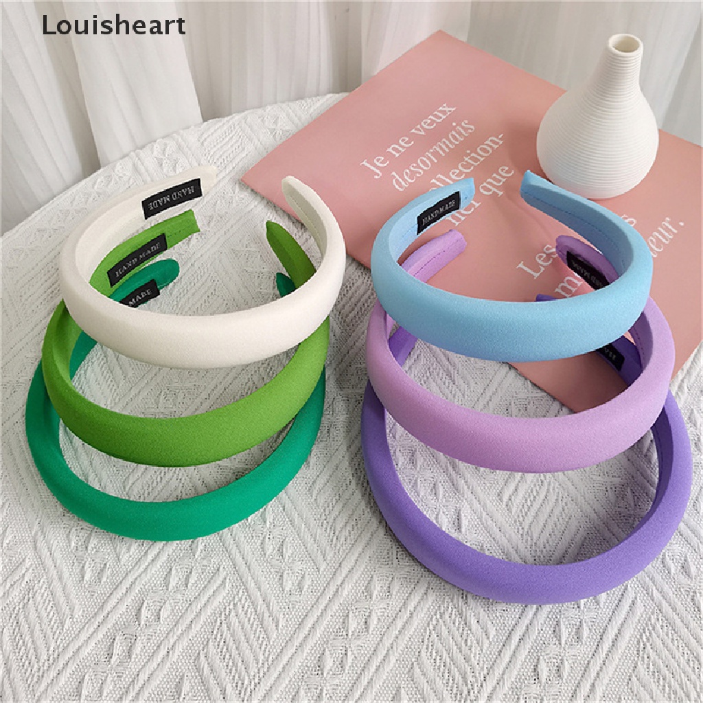 Băng Đô Louisheart Bản Rộng Co Giãn Mềm Mại Màu Kẹo Cho Nữ