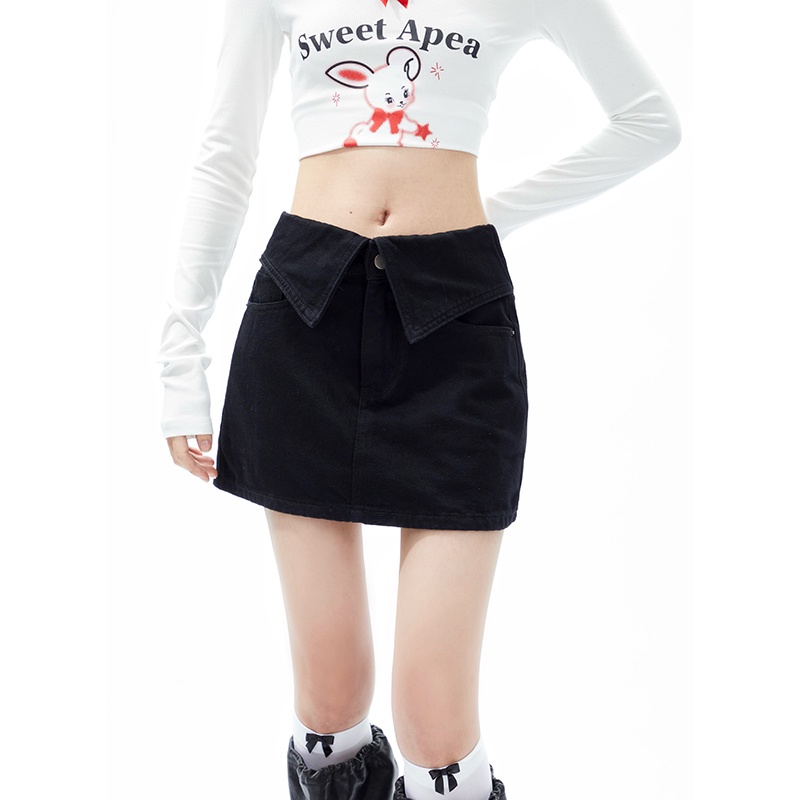 Chân Váy Denim Lưng Cao Dáng Ôm Thời Trang Cá Tính Trẻ Trung