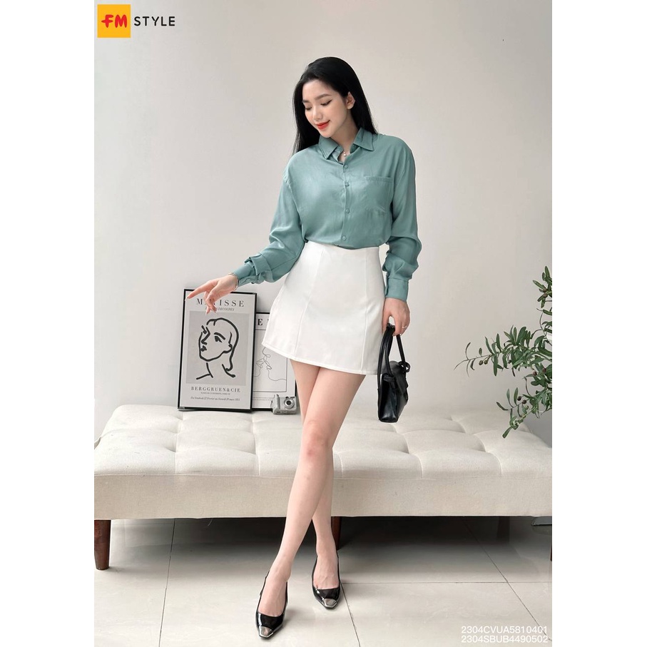 Chân váy ngắn FMSTYLE chất vải dày dặn form chữ A  chuẩn dáng mix được nhiều kiểu phong cách Hàn quốc trẻ trung 23041037