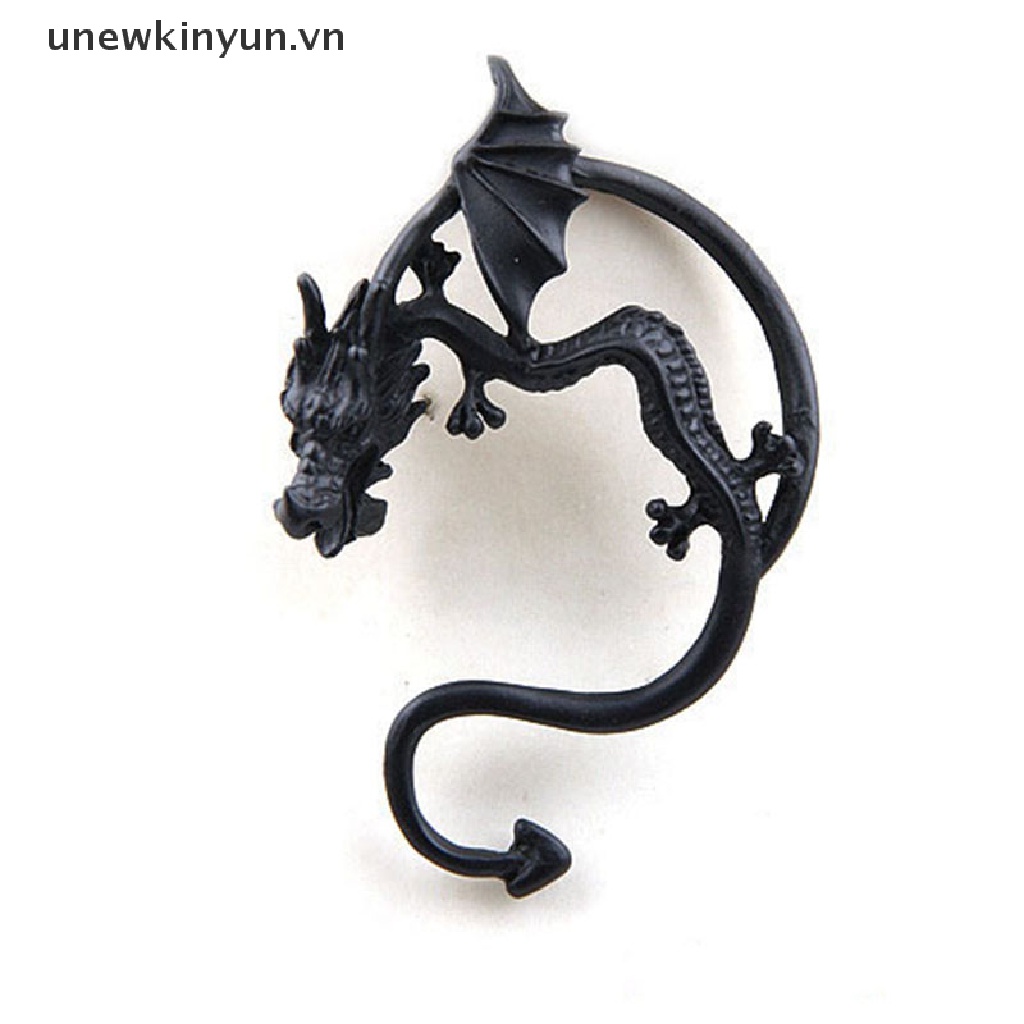 Khuyên Kẹp Vành Tai Hình Rồng Bằng Kim Loại Phong Cách Gothic Punk Cổ Điển