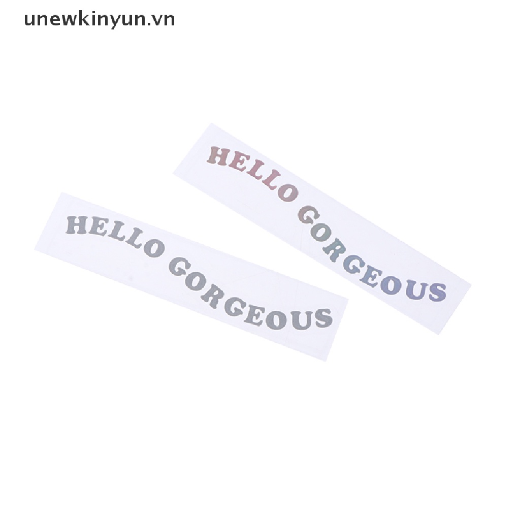 Miếng Dán Trang Trí Gương Chiếu Hậu Xe Hơi Hình Chữ Hello Đẹp Mắt