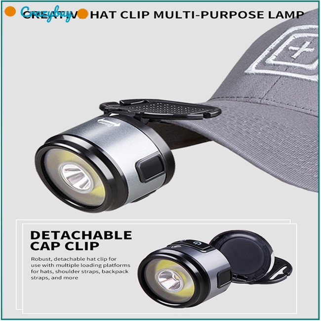 Cr Đèn Pin Led Đeo Đầu Siêu Nhẹ Có Móc Kẹp Tiện Dụng