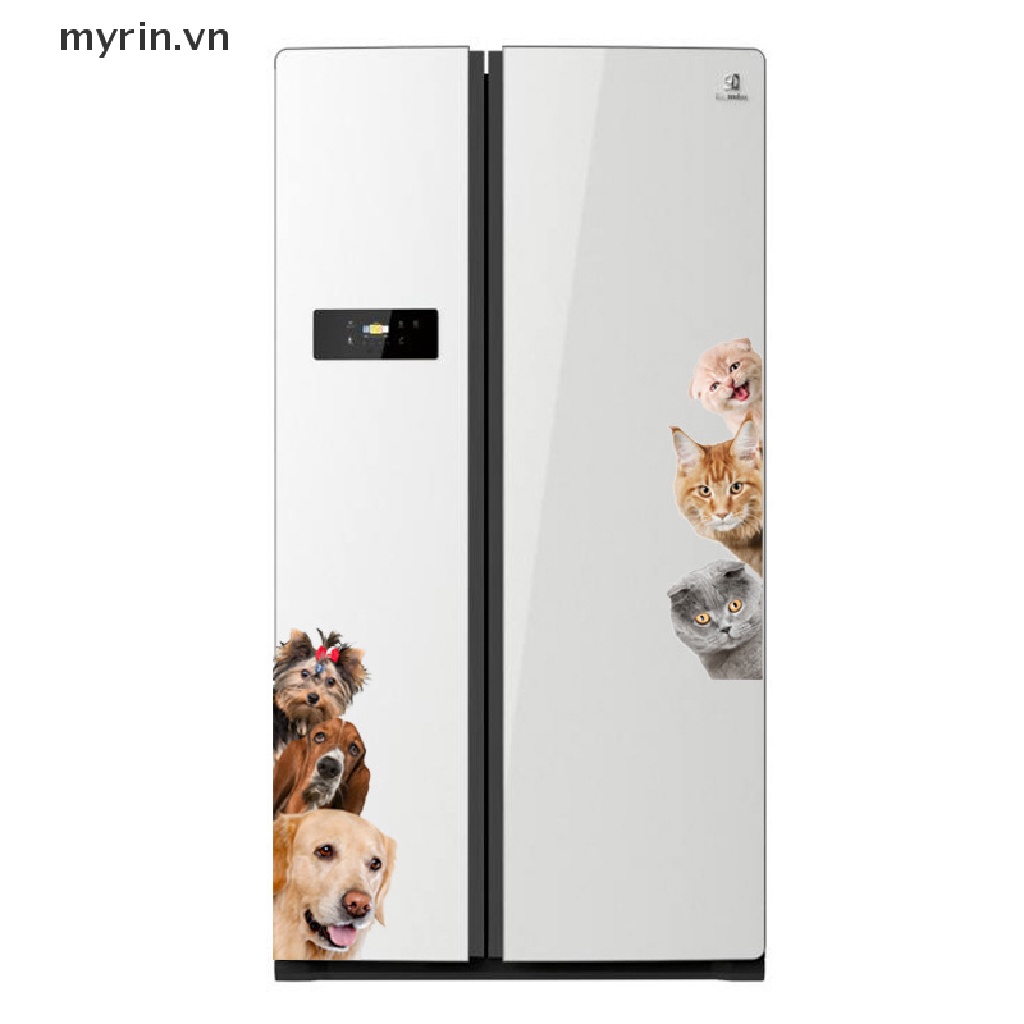 Miếng Dán Tủ Lạnh Hình Chó Mèo 3D Ngộ Nghĩnh