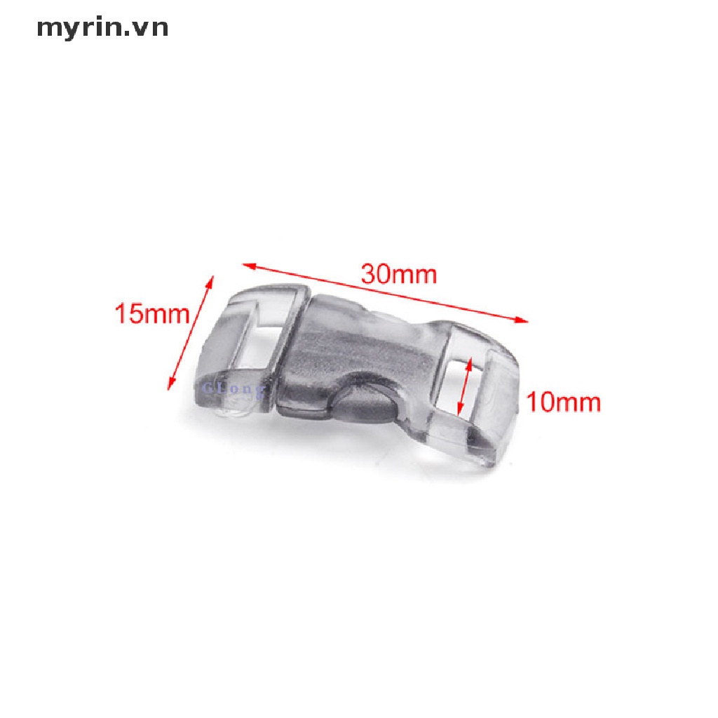 Set 10 Khóa Vòng Cổ Thú Cưng Trong Suốt Nhiều Màu 10mm