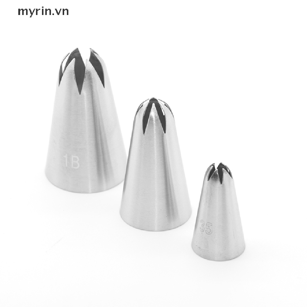 Set 3 Đuôi Bắt Bông Kem Trang Trí Bánh Bằng Thép Không Gỉ