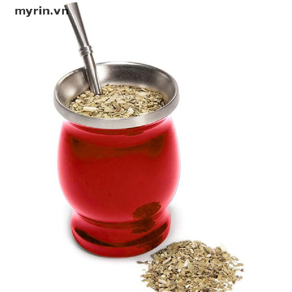 Bộ Tách Uống Trà Bằng Thép Không Gỉ Hai Lớp Hình Hồ Lô Yerba Mate VN