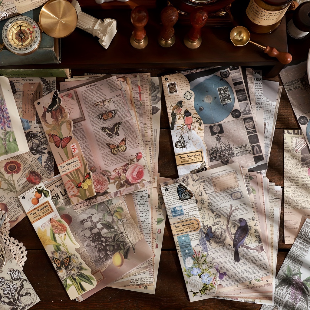 Set 24 Tờ Nhãn Dán Trang Trí Hình Đồng Hồ Cát Dễ Thương